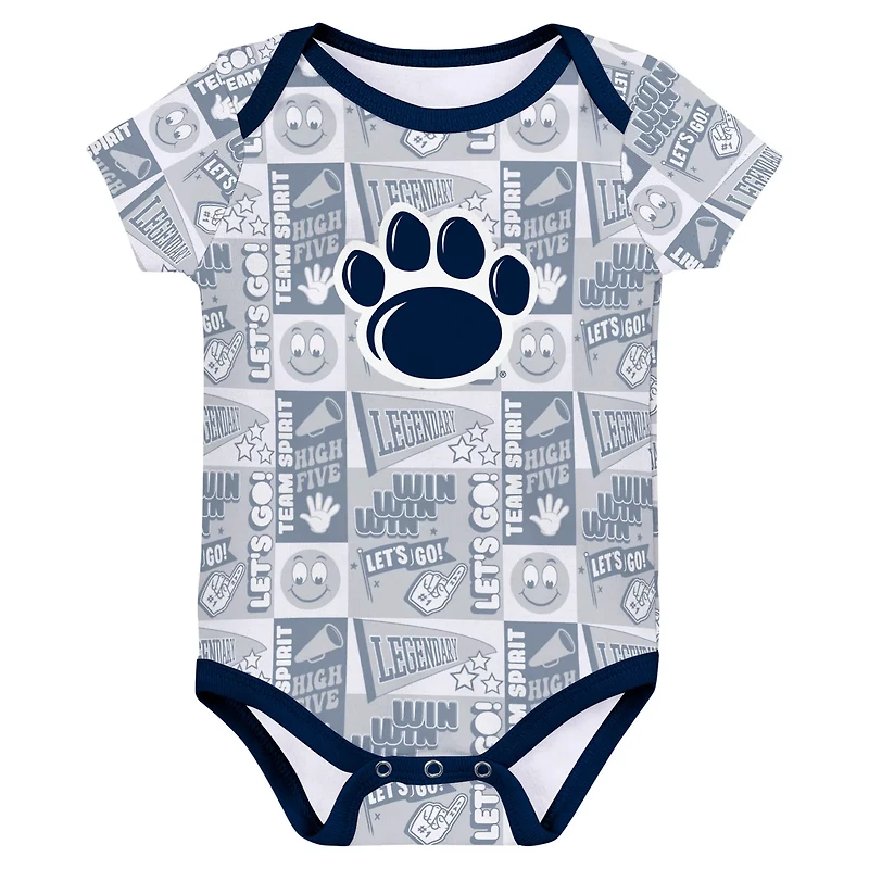 Newborn Penn State Nittany Lions Sunday Comics 3-Pack Bodysuit Set