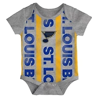 Newborn St Louis Blues Loyal Buddies Three-Pack Bodysuit Set