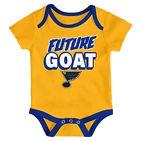 Newborn St Louis Blues Loyal Buddies Three-Pack Bodysuit Set