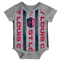 Newborn St Louis City SC Loyal Buddies 3-Pack Bodysuit Set
