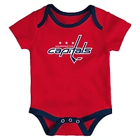 Newborn Washington Capitals Loyal Buddies Three-Pack Bodysuit Set