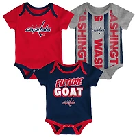 Newborn Washington Capitals Loyal Buddies Three-Pack Bodysuit Set