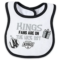 Newborn WEAR by Erin Andrews Los Angeles Kings Allover Print Full-Zip Sleeper  Bib Christmas Set