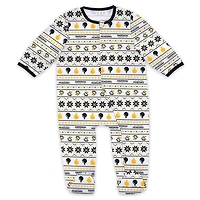 Newborn WEAR by Erin Andrews Pittsburgh Penguins Allover Print Full-Zip Sleeper  Bib Christmas Set