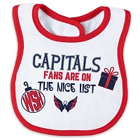 Newborn WEAR by Erin Andrews Washington Capitals Allover Print Full-Zip Sleeper  Bib Christmas Set