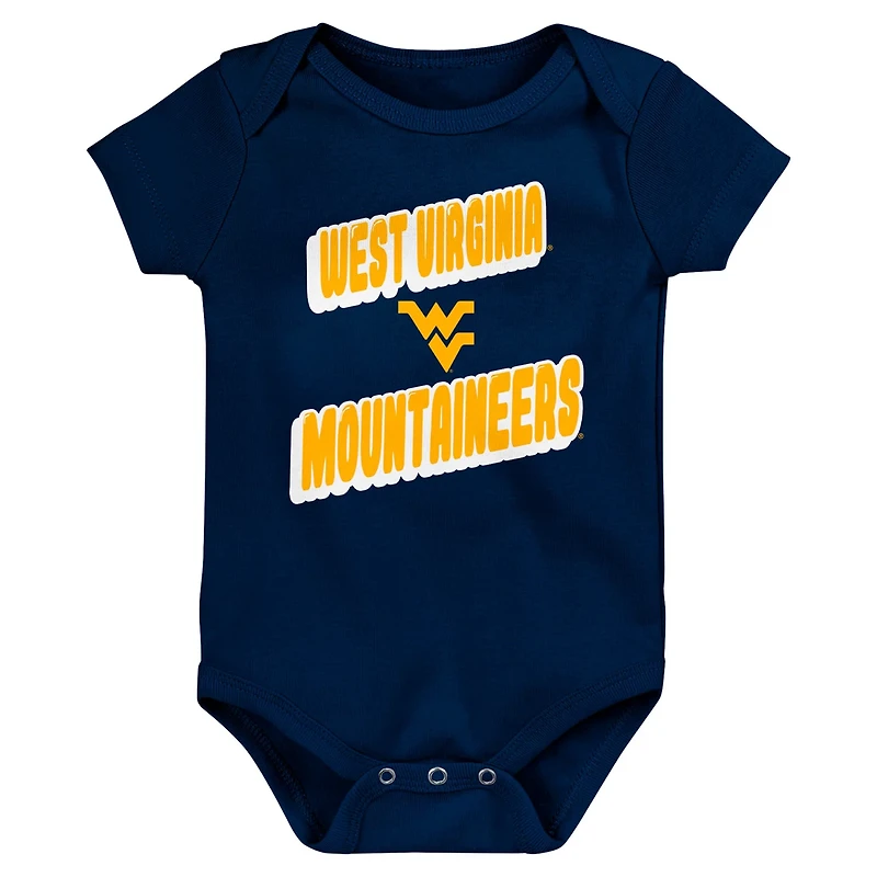 Newborn West Virginia Mountaineers Sunday Comics 3-Pack Bodysuit Set