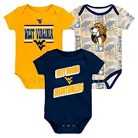 Newborn West Virginia Mountaineers Sunday Comics 3-Pack Bodysuit Set