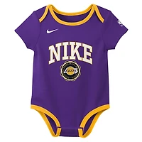 Nike Black Los Angeles Lakers Just Do It Two-Pack Bodysuit Set
