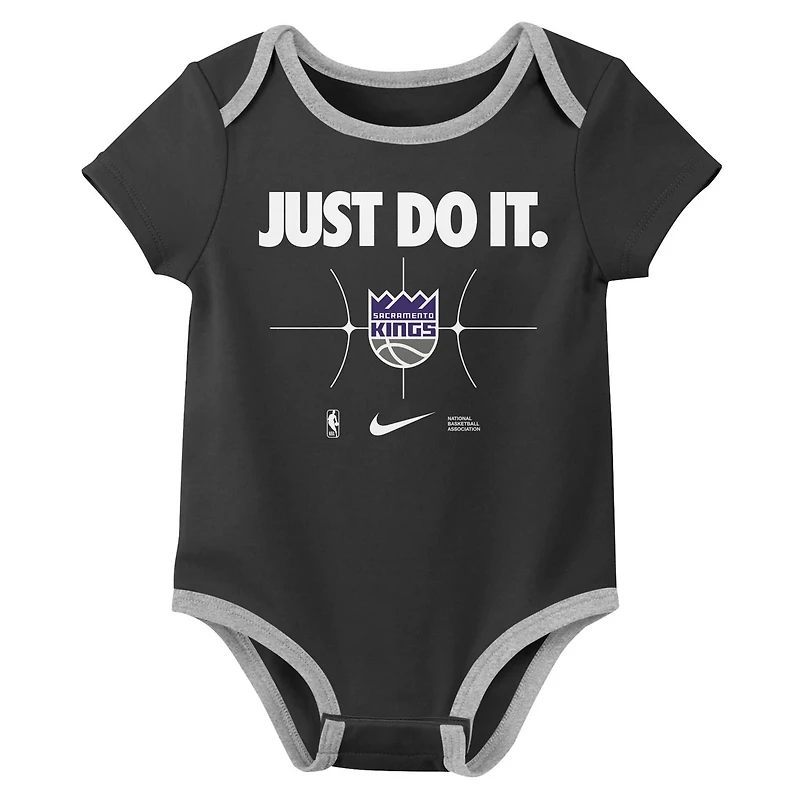 Nike Black Sacramento Kings Just Do It Two-Pack Bodysuit Set