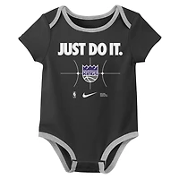 Nike Black Sacramento Kings Just Do It Two-Pack Bodysuit Set