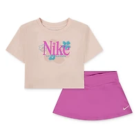 Nike Girls' 4-6x Wild Flower Dri-FIT Scooter Set