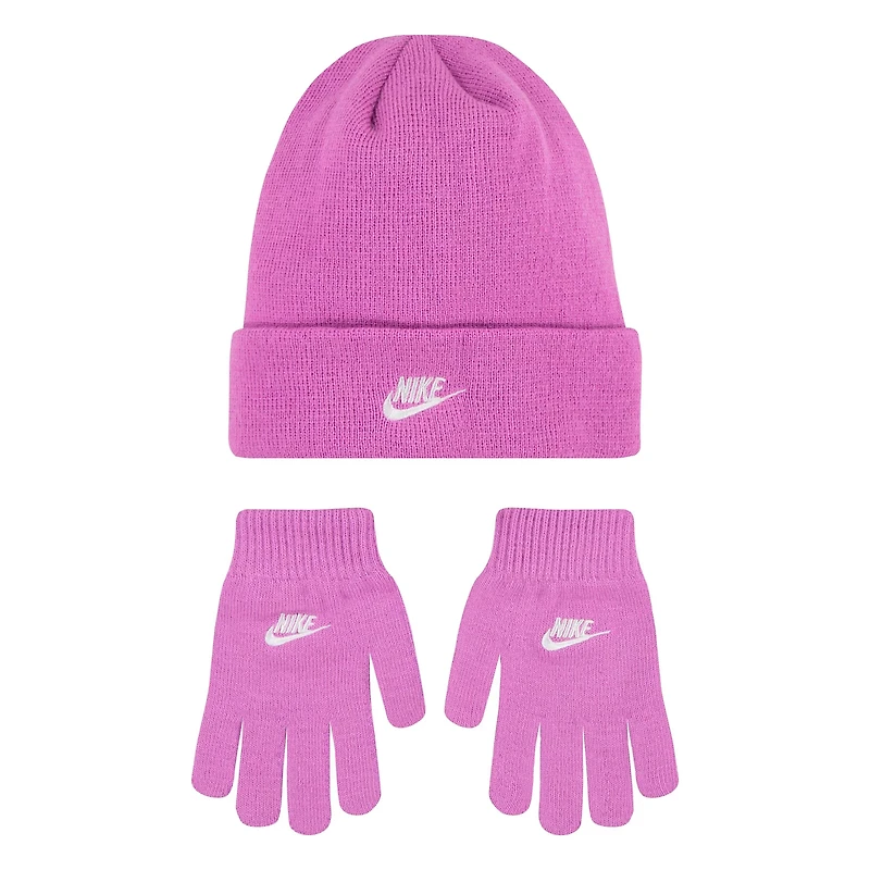 Nike Girls' Futura Beanie and Gloves Set