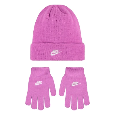 Nike Girls' Futura Beanie and Gloves Set