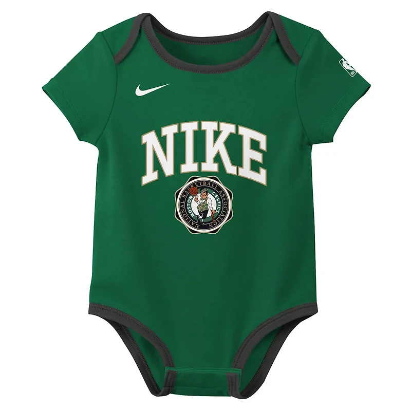 Nike Kelly Black Boston Celtics Just Do It Two-Pack Bodysuit Set