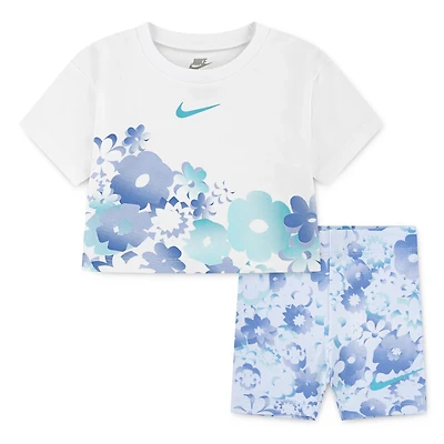 Nike Toddler Girls' Flow-Ral Printed Bike Shorts Set