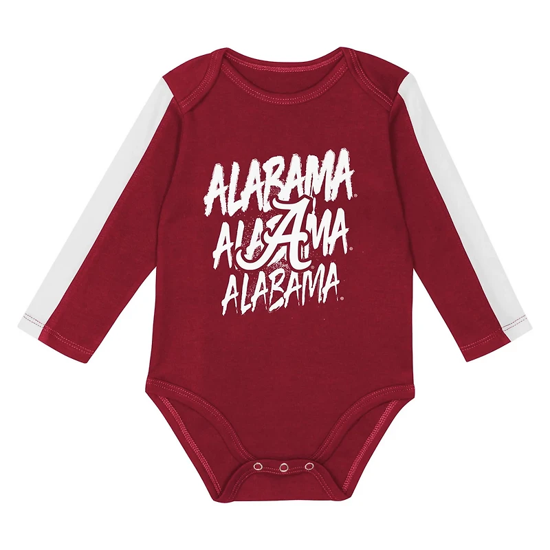 Outerstuff Alabama Tide Double Down Bodysuit and Pants 3-Piece Set
