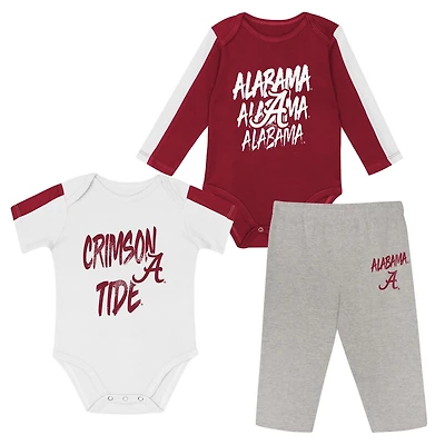 Outerstuff Alabama Tide Double Down Bodysuit and Pants 3-Piece Set