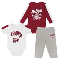 Outerstuff Alabama Tide Double Down Bodysuit and Pants 3-Piece Set