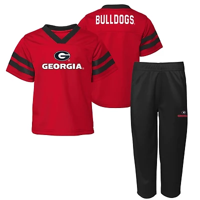 Outerstuff Black Georgia Bulldogs Zone Two-Piece V-Neck Top and Pants Set