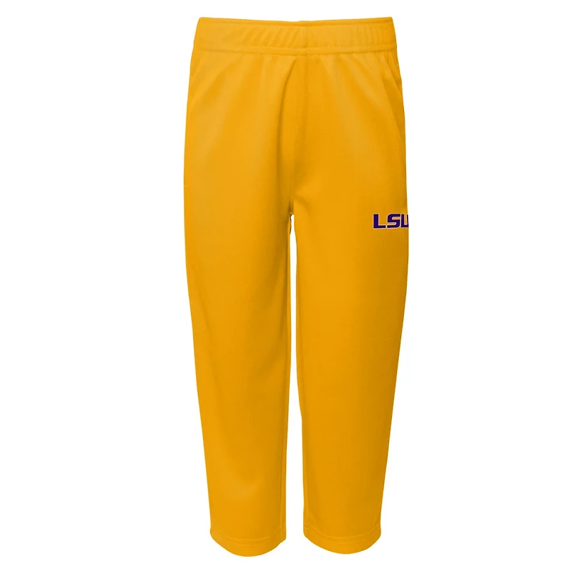 Outerstuff Gold LSU Tigers Red Zone Two-Piece V-Neck Top and Pants Set