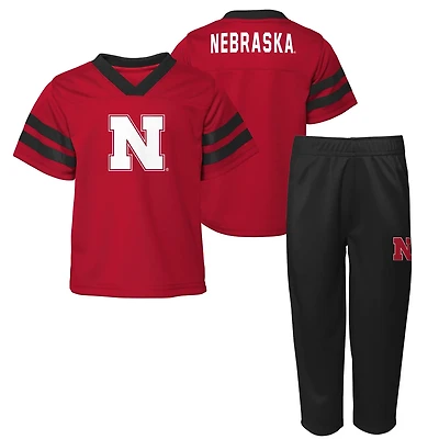Outerstuff Nebraska Huskers Red Zone Two-Piece V-Neck Top and Pants Set
