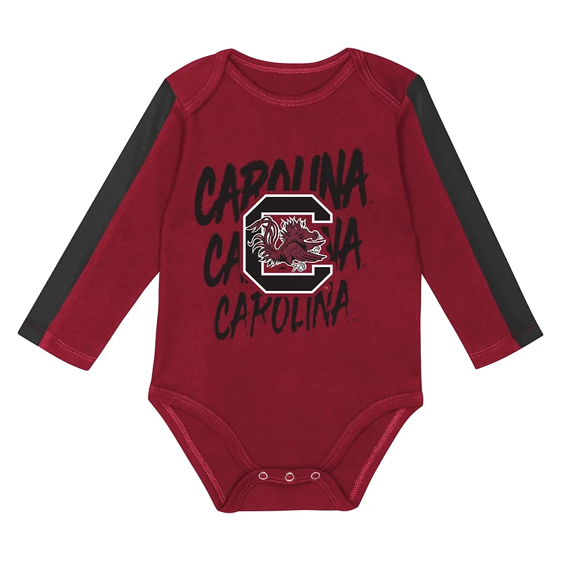 Outerstuff South Carolina Gamecocks Double Down Bodysuit and Pants 3-Piece Set