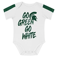 Outerstuff White Michigan State Spartans Double Down Bodysuit and Pants 3-Piece Set
