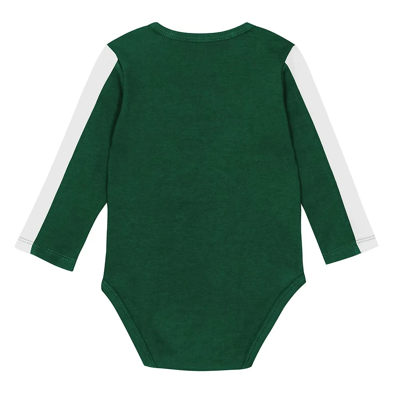 Outerstuff White Michigan State Spartans Double Down Bodysuit and Pants 3-Piece Set