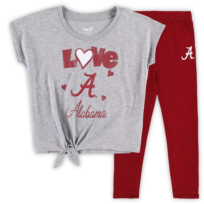 Preschool Heathered Gray/ Alabama Tide Forever Love T-Shirt Leggings Set