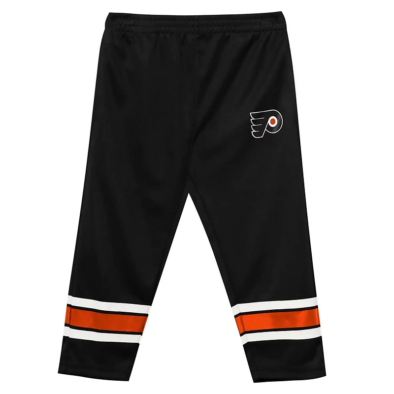 Preschool Outerstuff Black Philadelphia Flyers Denting the Net Long Sleeve T-Shirt and Pants Set