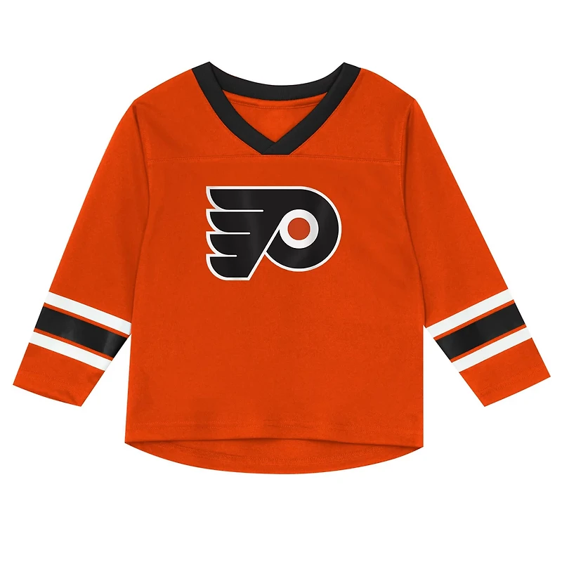 Preschool Outerstuff Black Philadelphia Flyers Denting the Net Long Sleeve T-Shirt and Pants Set