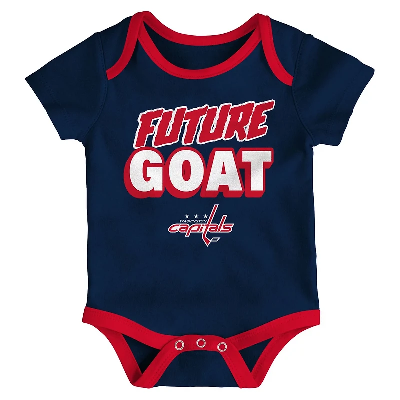 Washington Capitals Loyal Buddies Three-Pack Bodysuit Set