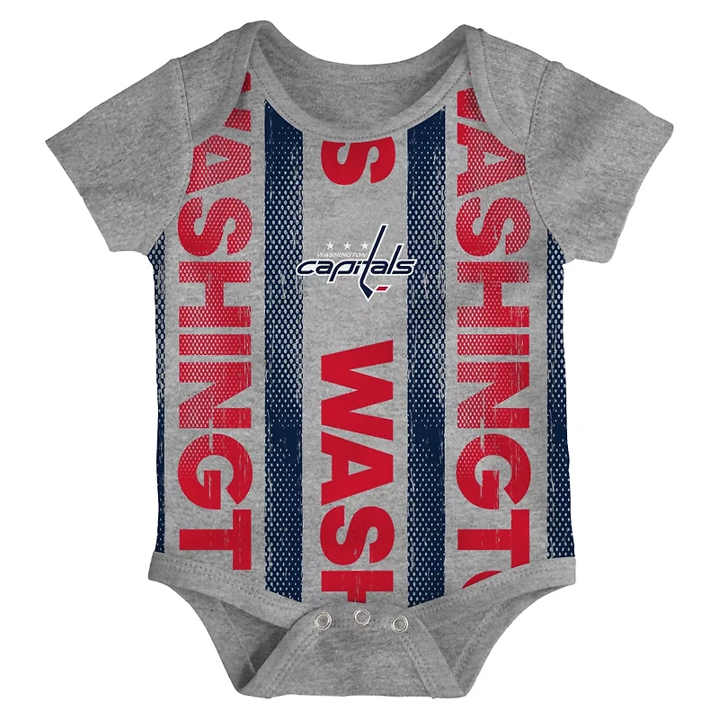 Washington Capitals Loyal Buddies Three-Pack Bodysuit Set