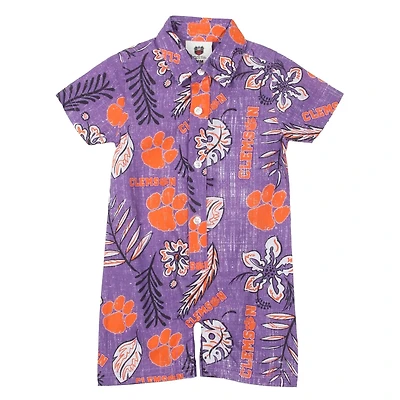 Wes  Willy Clemson Tigers Vintage Floral Romper