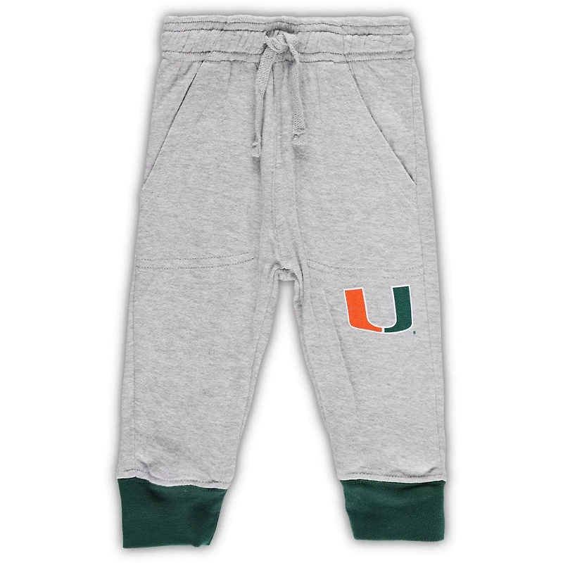 Wes  Willy Heather Gray Miami Hurricanes Jie Long Sleeve Bodysuit Pants Set
