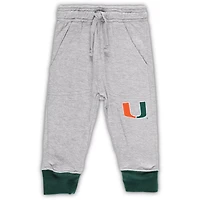 Wes  Willy Heather Gray Miami Hurricanes Jie Long Sleeve Bodysuit Pants Set
