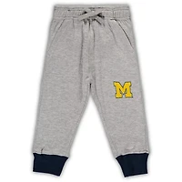 Wes  Willy Heathered Gray/ Michigan Wolverines Jie Long Sleeve Bodysuit Pants Set