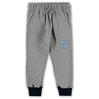 Wes  Willy Heathered Gray/ North Carolina Tar Heels Jie Long Sleeve Bodysuit Pants Set