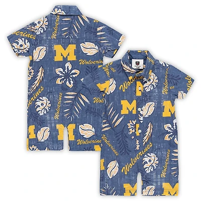 Wes  Willy Michigan Wolverines Vintage Floral Romper