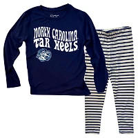 Wes  Willy North Carolina Tar Heels Long Sleeve Top and Striped Leggings Set