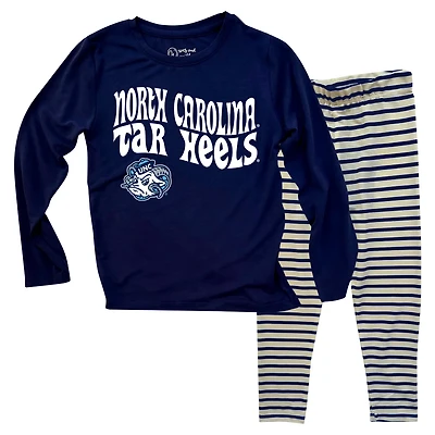 Wes  Willy North Carolina Tar Heels Long Sleeve Top and Striped Leggings Set