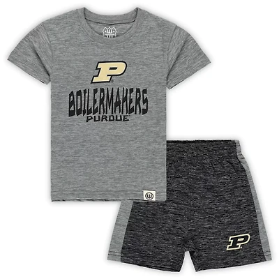 Wes  Willy Purdue Boilermakers Cloudy Yarn T-Shirt Shorts Set