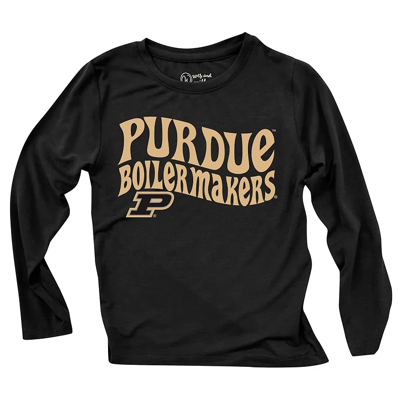 Wes  Willy Purdue Boilermakers Long Sleeve Top and Striped Tri-Blend Leggings Set