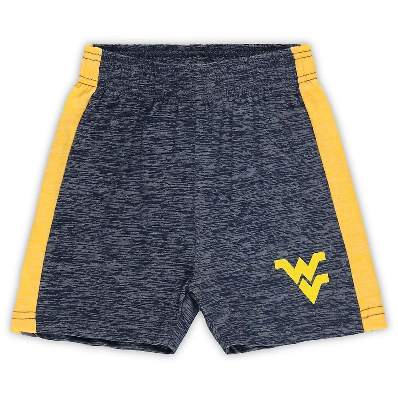 Wes  Willy West Virginia Mountaineers Cloudy Yarn T-Shirt Shorts Set