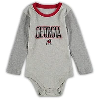 Wes  Willy Heathered Gray/ Georgia Bulldogs Jie Long Sleeve Bodysuit Pants Set
