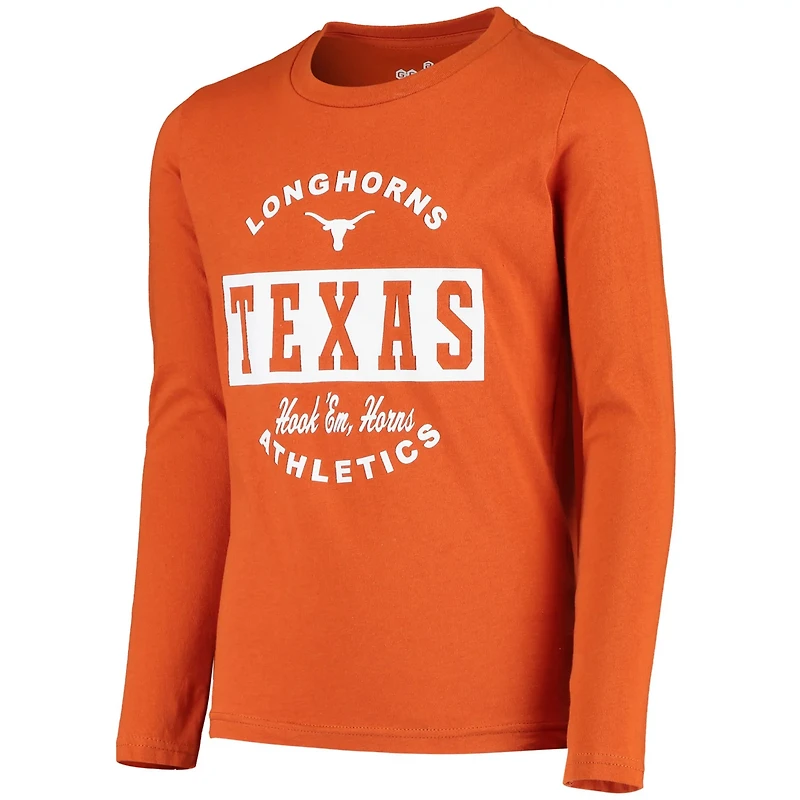Youth Heathered Gray/Texas Texas Longhorns Goal Line Stand T-Shirt Combo Set
