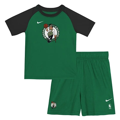 Youth Nike Kelly Boston Celtics Practice T-Shirt  Shorts Set