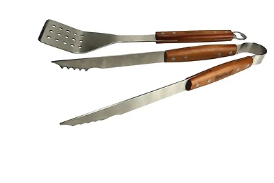 Bayou Classic 2-Piece Stainless Grill Tool Set, Spatula and Tongs