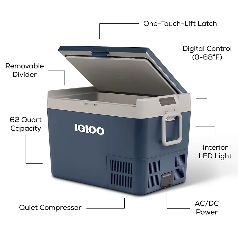 Igloo ICF Active Cooling 60 qt Hard Cooler