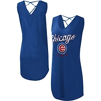 G-III 4Her by Carl Banks Chicago Cubs Game Time Slub Beach V-Neck Cover-Up Dress